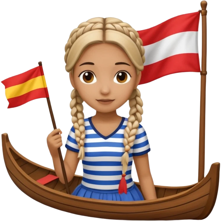 venice gondolier girl with braids emoji