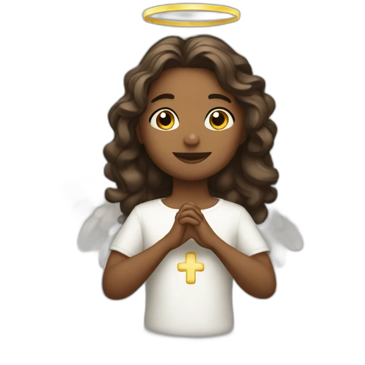 Carita angelical saludando  emoji