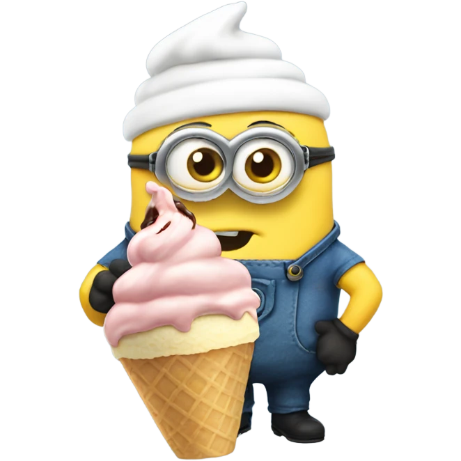 minion eating ice cream aggressively  emoji