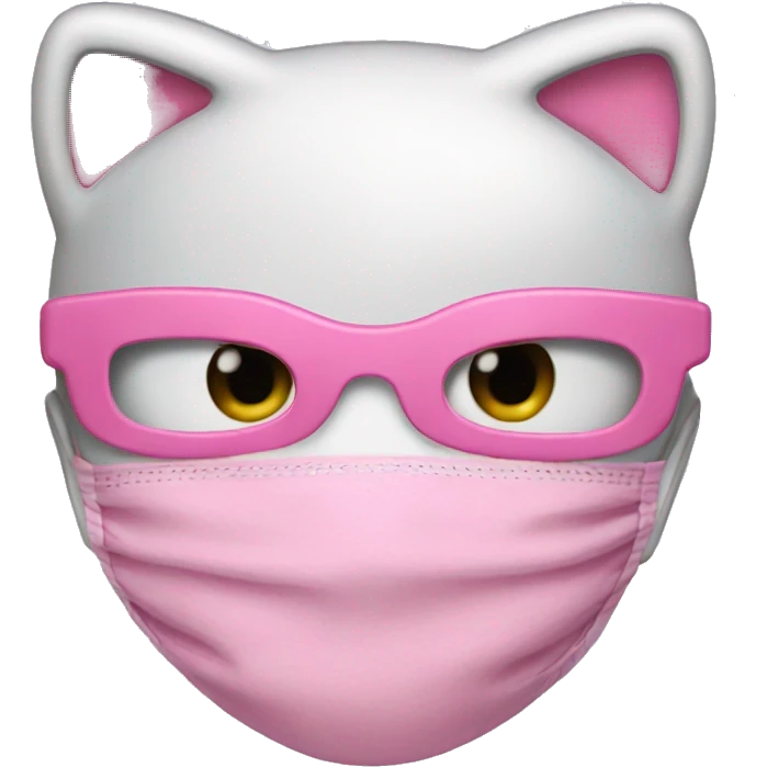 Hello Kitty wearing a pink mask emoji