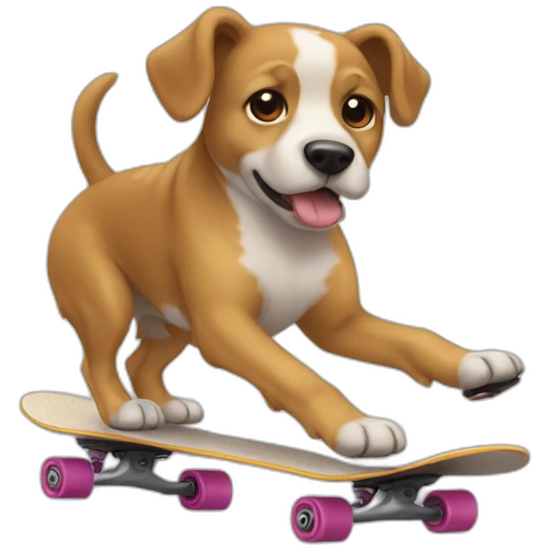 dog legs rolling on skate emoji