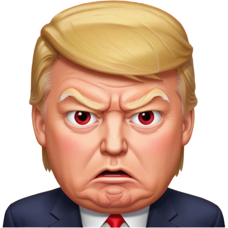 Donald Trump is vey furious. Red with anger. photorealistic emoji