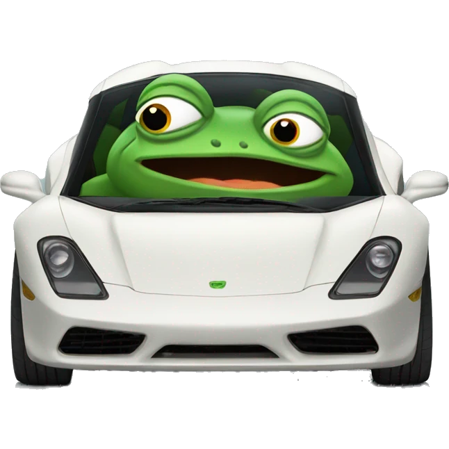 pepe the frog in a sports car emoji