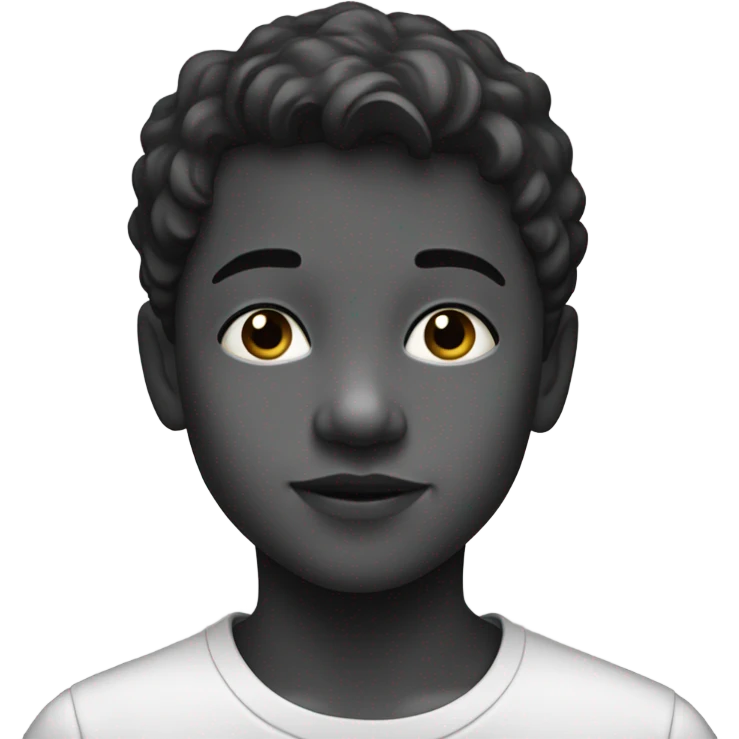 monochrome portrait of boy emoji