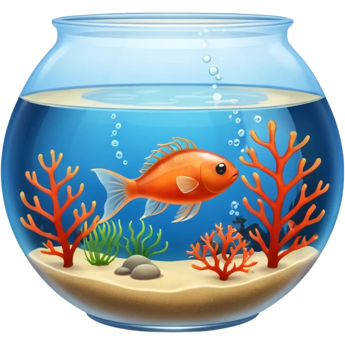 Fish Bowl Aquarium with a single Sea Monkey Artemia in it emoji