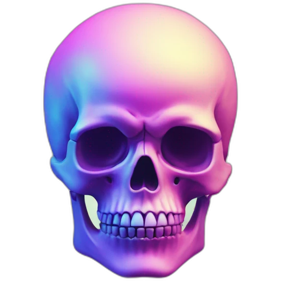skull neoon vaporwave emoji