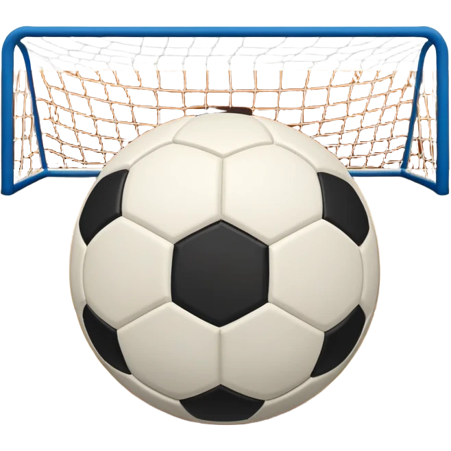A mini football (futsal) ball placed on the court, with the goals and boundary lines visible in the background. The scene captures the fast-paced nature of the sport, with the compact indoor court and a focus on the ball ready for action. emoji