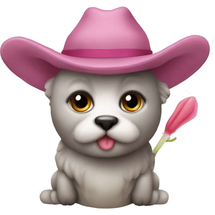Conejito tierno con un moñito rosado emoji