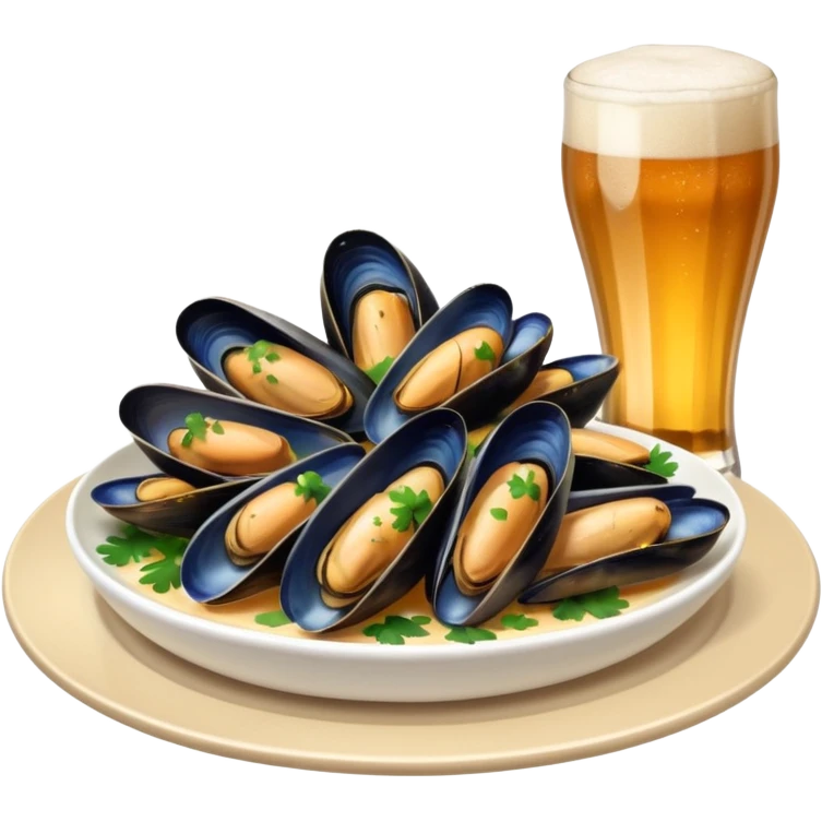 cozze con birra peroni emoji