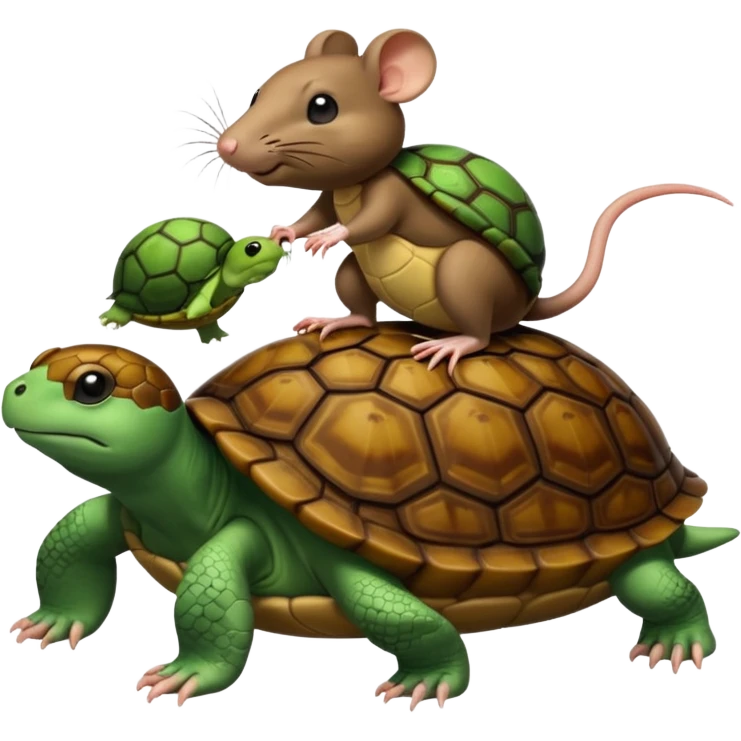 Rat riding turtle emoji