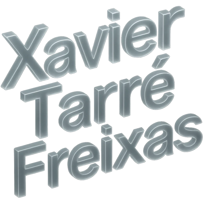 'Xavier Tarre Freixas' text in a modern and sleek matte glass style emoji