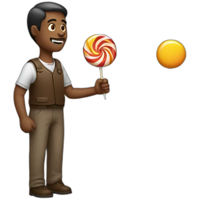 A man with candy in hand emoji