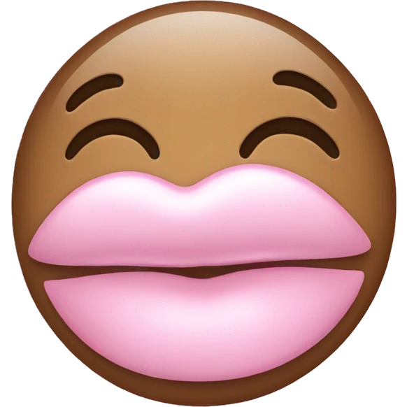 Kiss emoji with a light pink kiss emoji