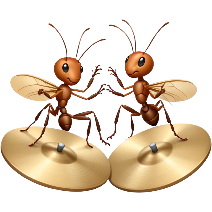 An ant clashing two cymbals together  emoji