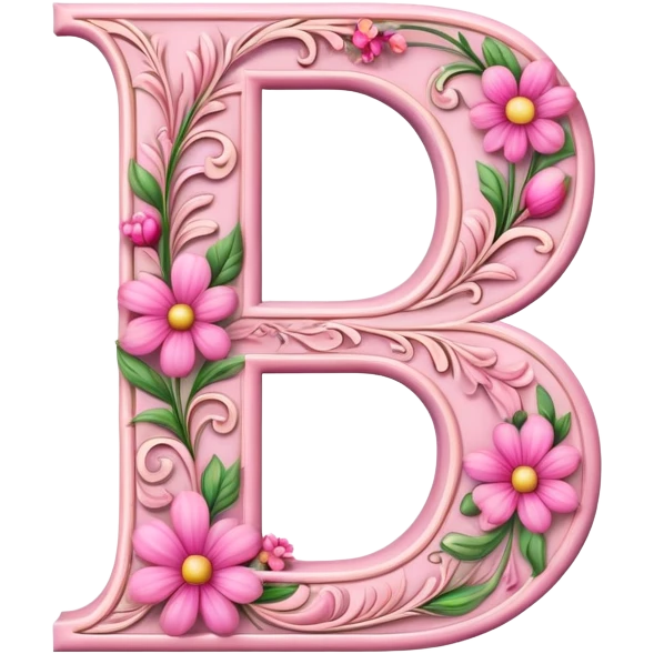 Pink, romantic, flowery, the letter “D” emoji