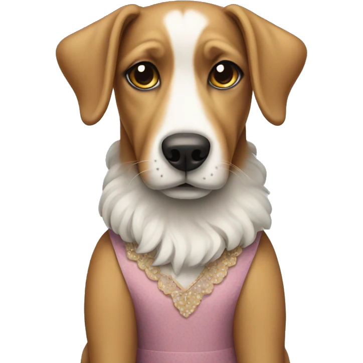 Dog wearing a dress emoji