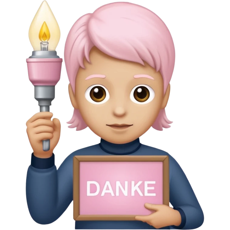 yorkshire holding a light pink danke schön sign emoji