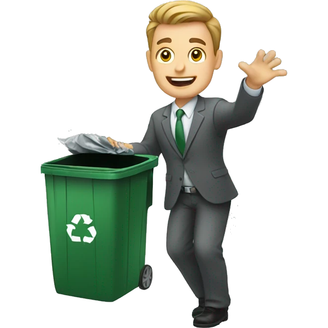 white business man throwing in trash emoji