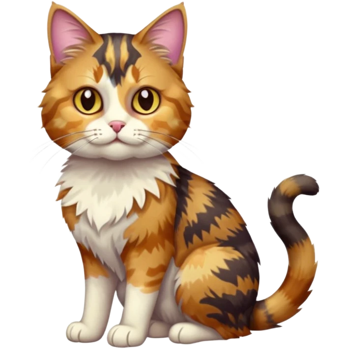 full body colourful light patched calico tabby cat with hazel eyes emoji