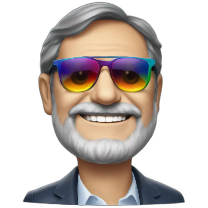 Mariano rajoy in the rainbow with sunglasses emoji