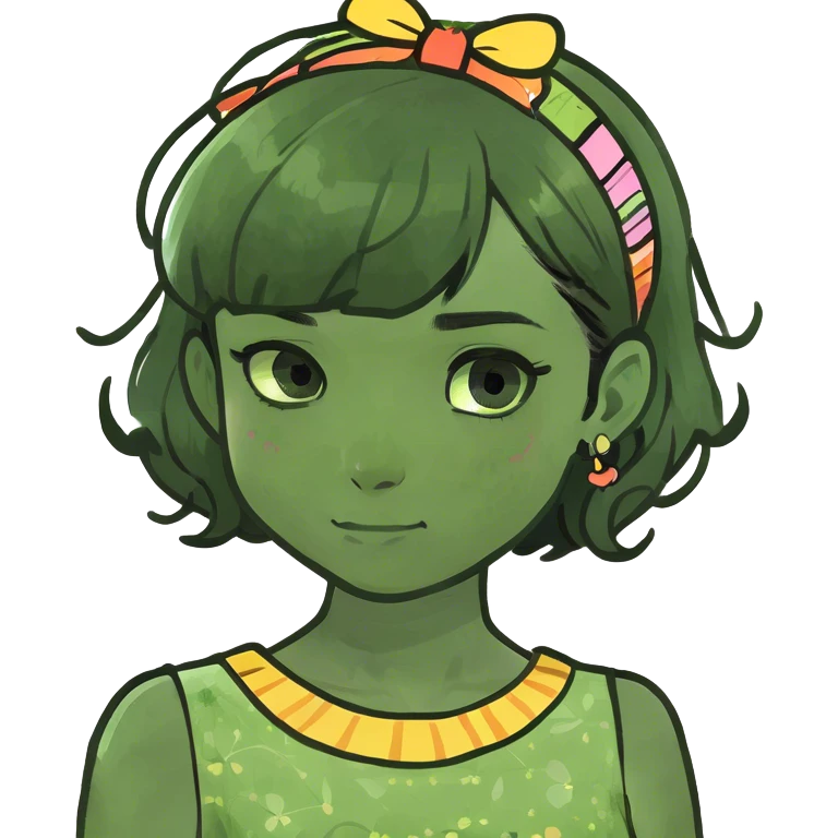 Girl with short black hair black eyes  emoji