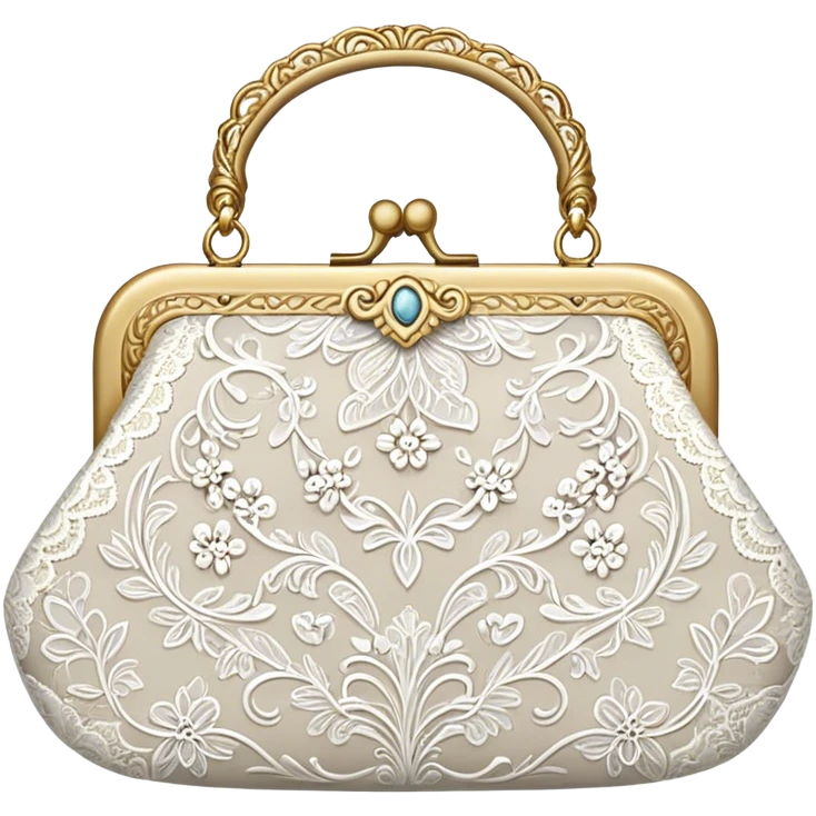 white lace purse emoji