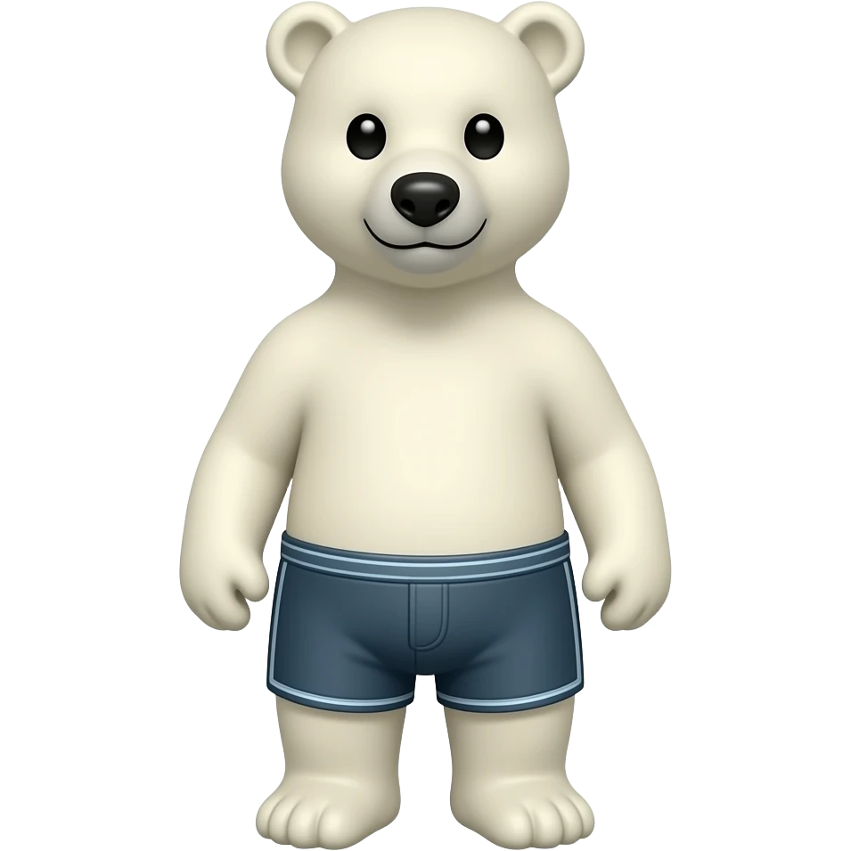Polar bear wearing boxer shorts emoji
