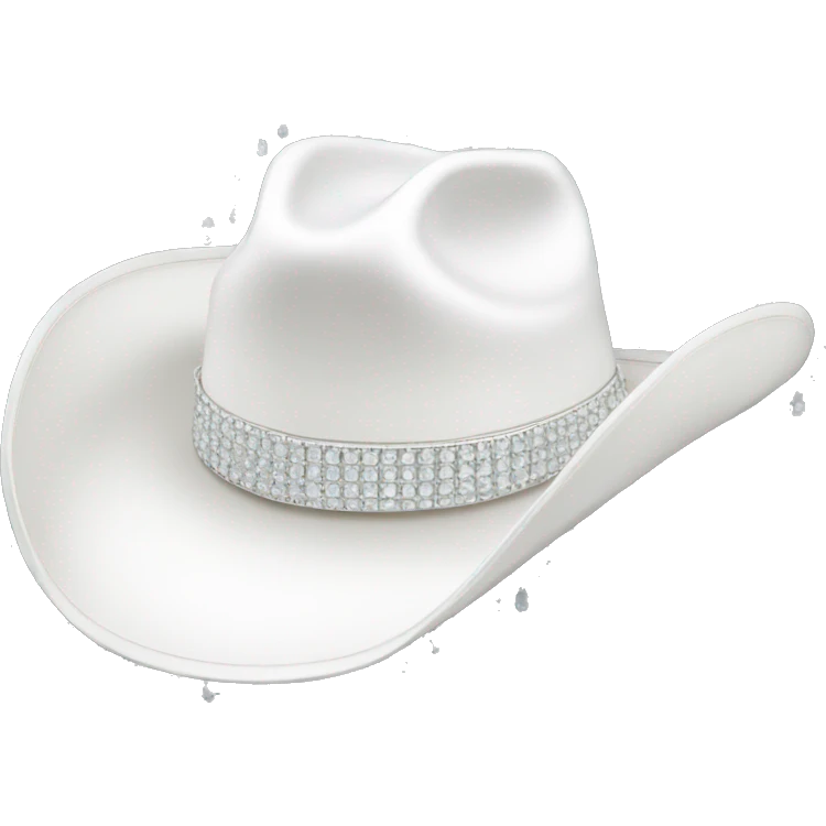 White cowboy hat covered in diamonds emoji