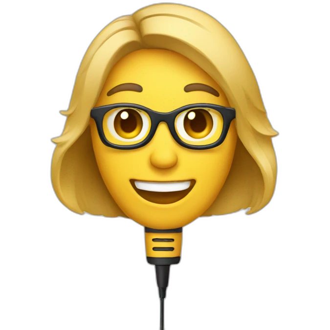 Radio host with mic emoji