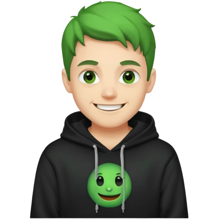 Create an avatar of white european male in hoodie with ``BST`` letters on it/ make him look like grinch emoji