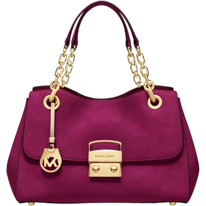 Hyper Realistic, Michael Kors dark raspberry color suede bag emoji