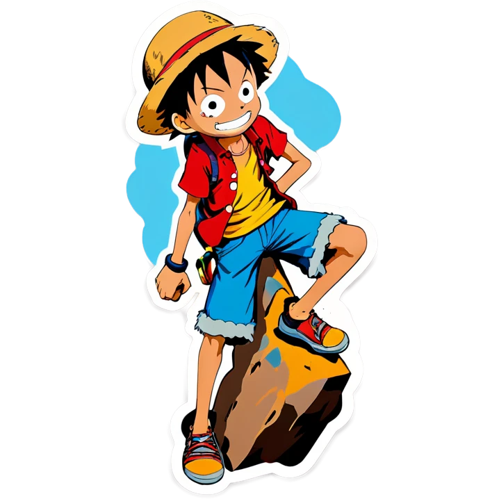 Luffy rock climbing emoji