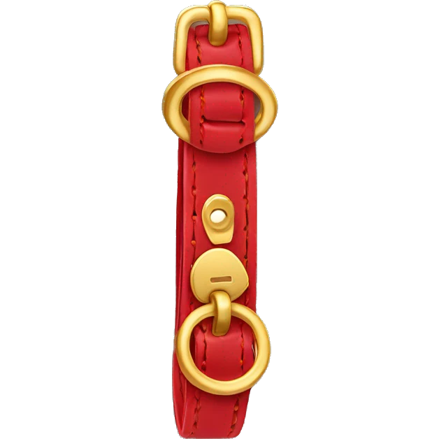 red dog collar with golden tag emoji