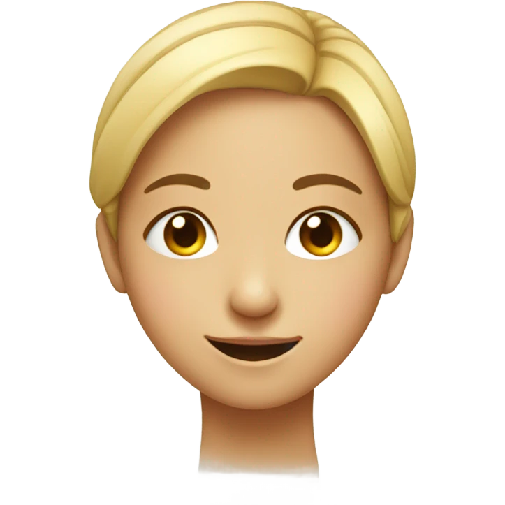 a girl smiling with one eye squinted and the other open emoji