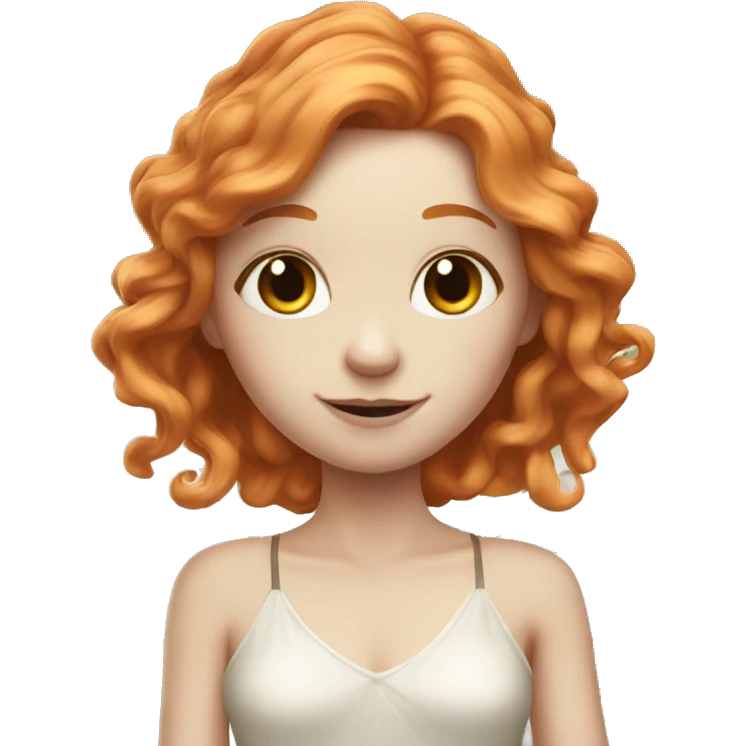 a white skin fairy, long ginger hair and wings emoji