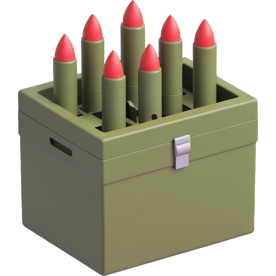 A military box filled with combat missiles emoji