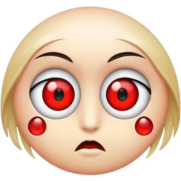 Create an emoji of these 🫩 with red eyes and dark circles emoji