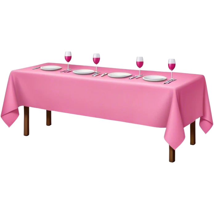 long table with pink table cloth  emoji