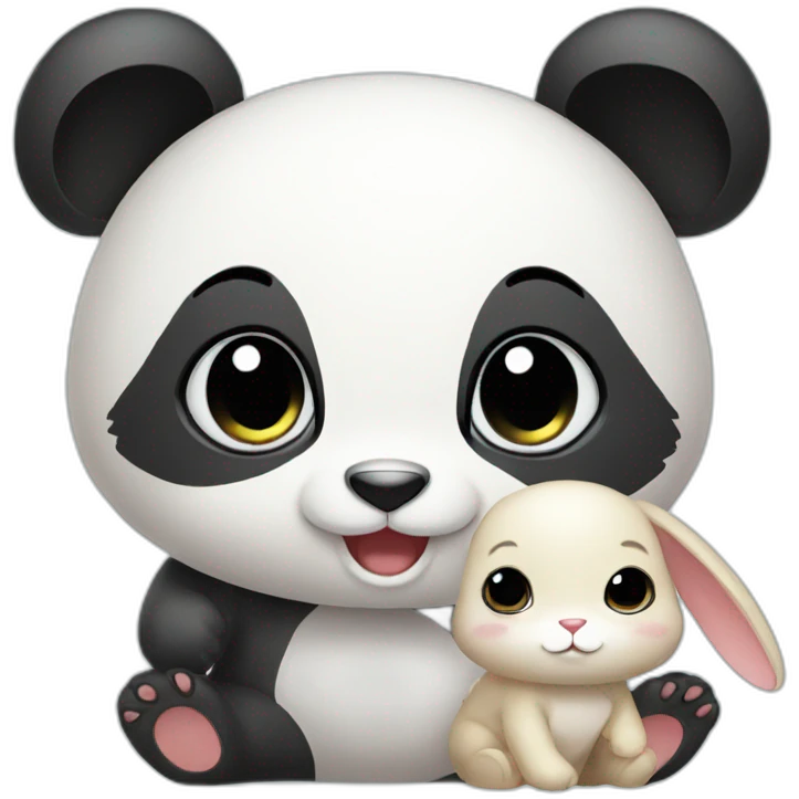 baby panda and  bunny emoji