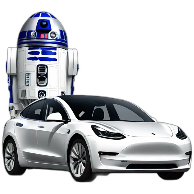 R2-D2 Tesla Model 3 emoji