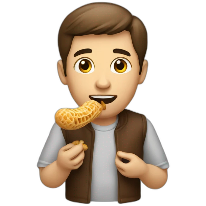 Men eating peanut emoji