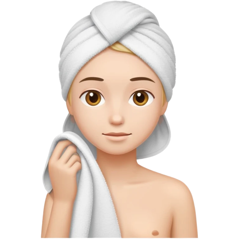 bathroom selfie with towel emoji