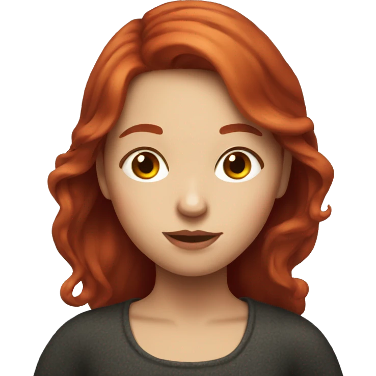 Portrait of a red-haired girl who drinks red wine emoji