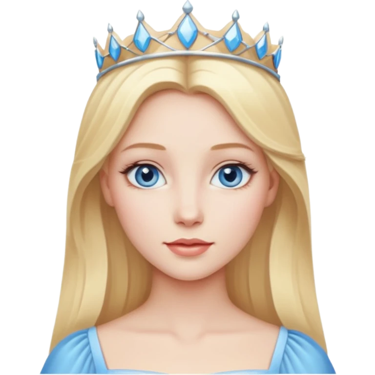 زن مو بلوند خوشگل پرنسس چشم آبی کمرنگ emoji