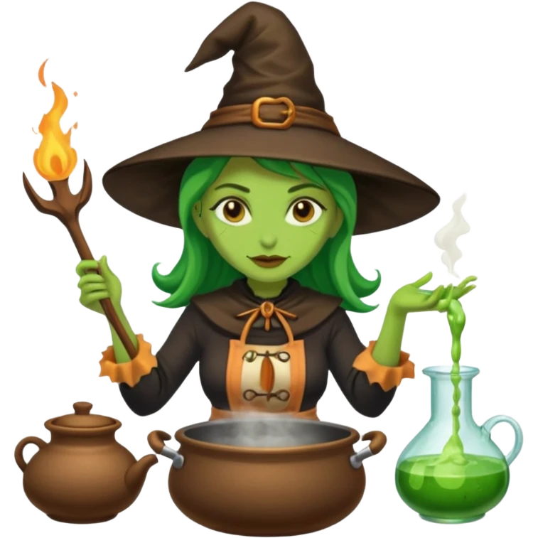 green witch cooking potion emoji