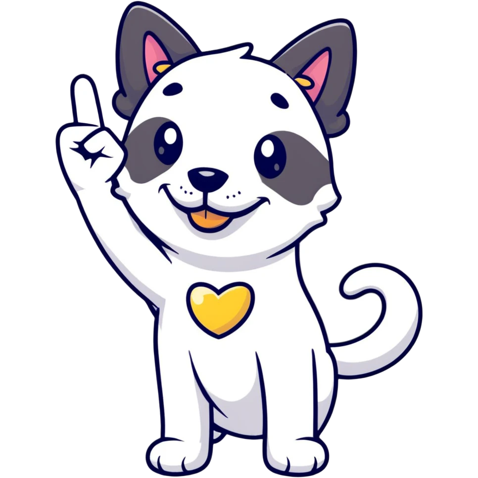 A proud cartoon dog giving a perfect OK hand gesture with sparkles all around emoji