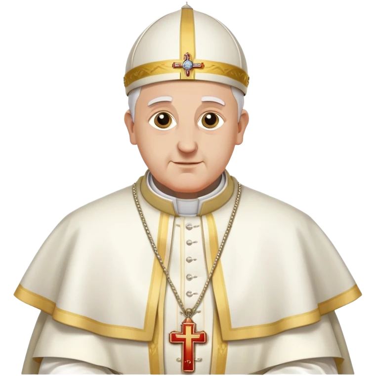 Pope with traditional white mitre and papal vestments emoji