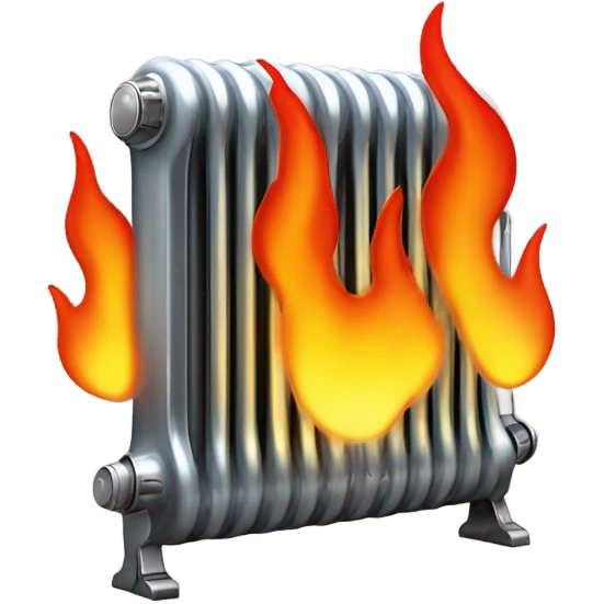 Radiator on fire emoji