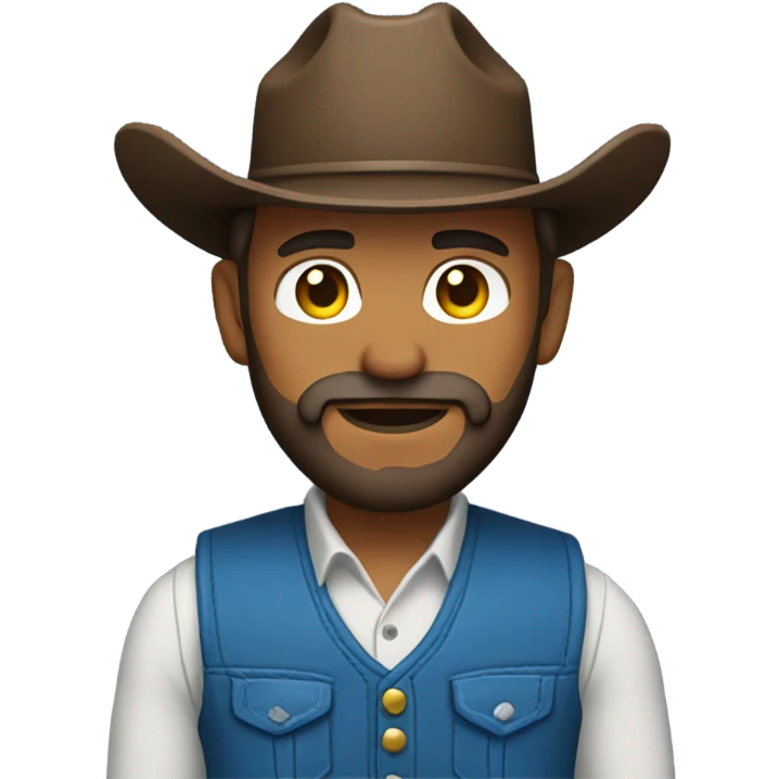 Cowboy with a  beard and blue vest emoji