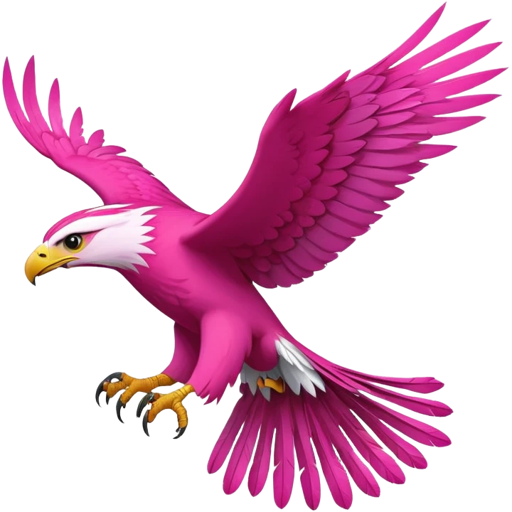 Flying pink hawk emoji